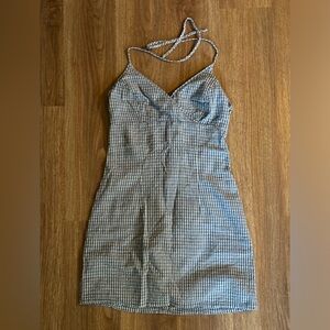 BYER TOO! Blue Plaid Halter Dress